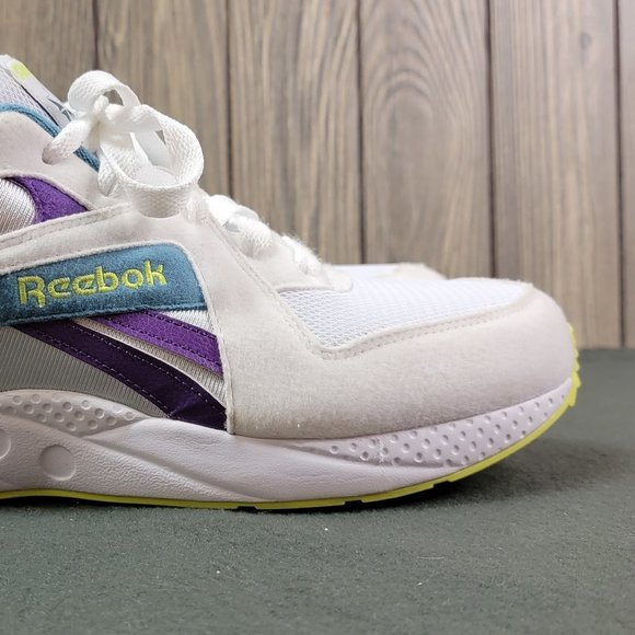 Reebok Pyro DV7292 Men's Trainers White/Blue/Purple/Yellow Sz 9.5 - Picture 7 of 11